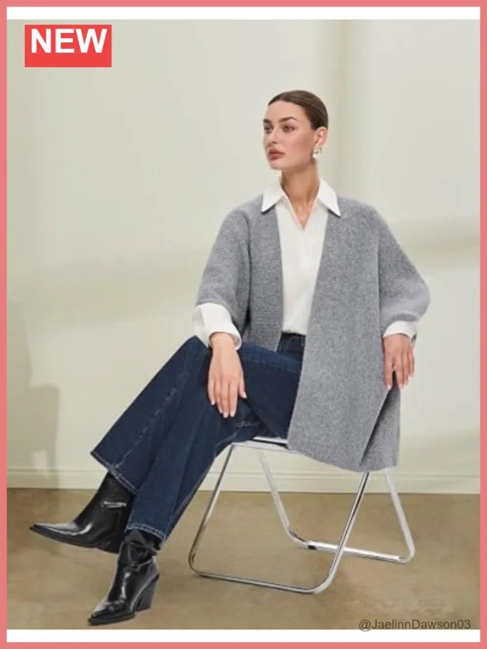 Ribbed Knit Open Front Shawl Wrap Poncho Cape with Cuffed Sleeves